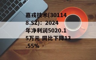 嘉戎技术(301148.SZ)：2024年净利润5020.15万元 同比下降13.55%
