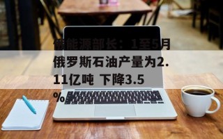 俄能源部长：1至5月俄罗斯石油产量为2.11亿吨 下降3.5%