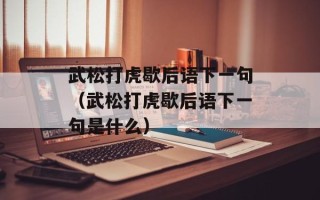 武松打虎歇后语下一句（武松打虎歇后语下一句是什么）