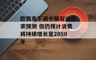 欧佩克下调中期石油需求预测 但仍预计消费将持续增长至2050年