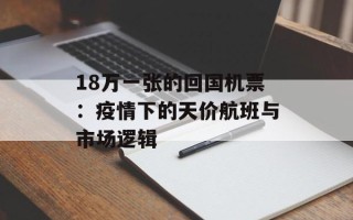 18万一张的回国机票：疫情下的天价航班与市场逻辑