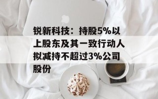 锐新科技：持股5%以上股东及其一致行动人拟减持不超过3%公司股份