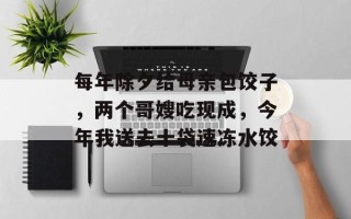 每年除夕给母亲包饺子，两个哥嫂吃现成，今年我送去十袋速冻水饺