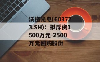 沃格光电(603773.SH)：拟斥资1500万元-2500万元回购股份