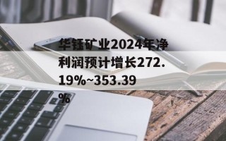华钰矿业2024年净利润预计增长272.19%~353.39%