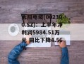 太阳电缆(002300.SZ)：上半年净利润5984.51万元 同比下降4.56%