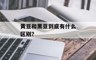 黄豆和黑豆到底有什么区别？