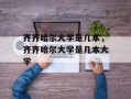 齐齐哈尔大学是几本，齐齐哈尔大学是几本大学