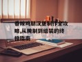 香辣鸡腿汉堡制作全攻略,从腌制到组装的终极指南