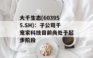 大千生态(603955.SH)：子公司千宠家科技目前尚处于起步阶段