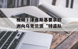 视频丨泽连斯基要求欧洲向乌克兰派“特遣队”