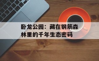 卧龙公园：藏在钢筋森林里的千年生态密码