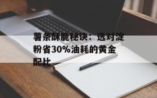 薯条酥脆秘诀：选对淀粉省30%油耗的黄金配比