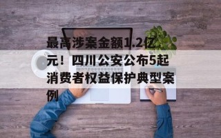 最高涉案金额1.2亿元！四川公安公布5起消费者权益保护典型案例