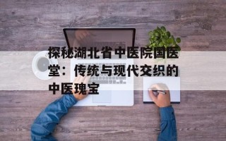 探秘湖北省中医院国医堂：传统与现代交织的中医瑰宝