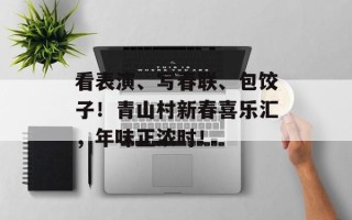 看表演、写春联、包饺子！青山村新春喜乐汇，年味正浓时！