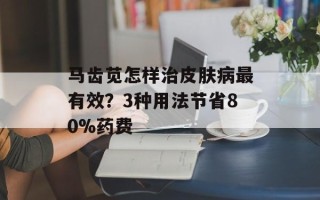马齿苋怎样治皮肤病最有效？3种用法节省80%药费