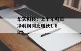 华天科技：上半年归母净利润同比增长1.68%