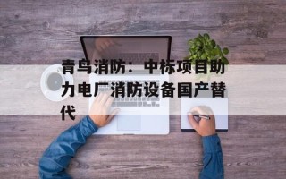 青鸟消防：中标项目助力电厂消防设备国产替代