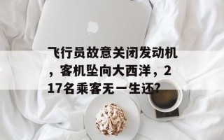 飞行员故意关闭发动机，客机坠向大西洋，217名乘客无一生还?