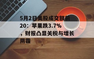 5月2日美股成交额前20：苹果跌3.7%，财报凸显关税与增长阴霾