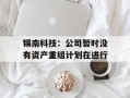 锡南科技：公司暂时没有资产重组计划在进行