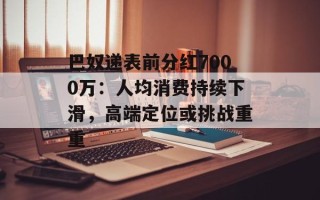 巴奴递表前分红7000万：人均消费持续下滑，高端定位或挑战重重