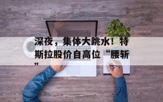 深夜，集体大跳水！特斯拉股价自高位“腰斩”