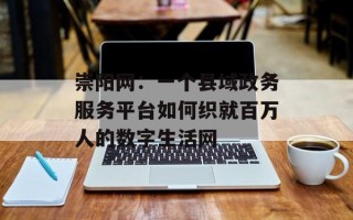 崇阳网：一个县域政务服务平台如何织就百万人的数字生活网