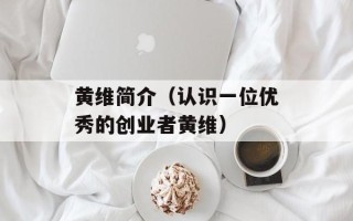黄维简介（认识一位优秀的创业者黄维）