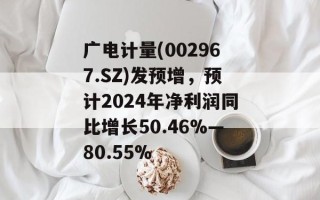 广电计量(002967.SZ)发预增，预计2024年净利润同比增长50.46%―80.55%