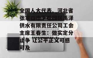 全国人大代表、河北省张家口市下花园区禹泽供水有限责任公司工会主席王春生：做实定分止争 让公平正义可感可及