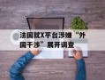 法国就X平台涉嫌“外国干涉”展开调查