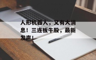 人形机器人，又有大消息！三连板牛股，最新发声！