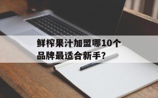 鲜榨果汁加盟哪10个品牌最适合新手？