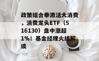政策组合拳激活大消费，消费龙头ETF（516130）盘中涨超1%！基金经理火线解读