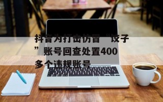 抖音为打击仿冒“饺子”账号回查处置400多个违规账号