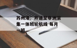 苏州港：开通至非洲滚集一体班轮航线 每月一班