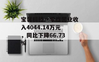 宝馨科技一季度营业收入4044.14万元，同比下降66.73%