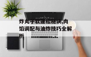 炸丸子软蓬松秘诀,肉馅调配与油炸技巧全解析