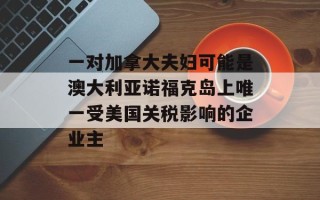 一对加拿大夫妇可能是澳大利亚诺福克岛上唯一受美国关税影响的企业主