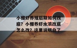 小棚虾养殖后期如何改底？小棚养虾水浓改底怎么改？这里说明白了