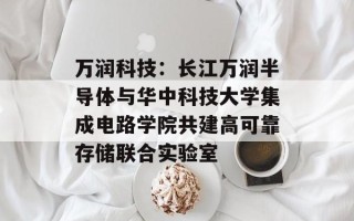 万润科技：长江万润半导体与华中科技大学集成电路学院共建高可靠存储联合实验室