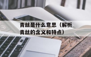 青丝是什么意思（解析青丝的含义和特点）