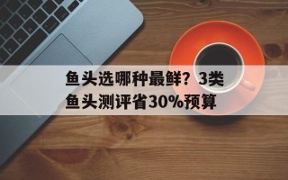 鱼头选哪种最鲜？3类鱼头测评省30%预算