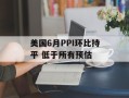美国6月PPI环比持平 低于所有预估