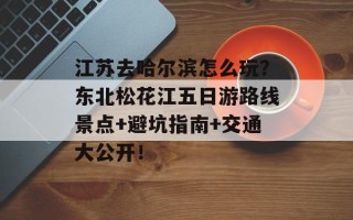 江苏去哈尔滨怎么玩？东北松花江五日游路线景点+避坑指南+交通大公开！