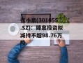 张小泉(301055.SZ)：臻泉投资拟减持不超98.76万股