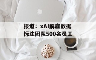 报道：xAI解雇数据标注团队500名员工