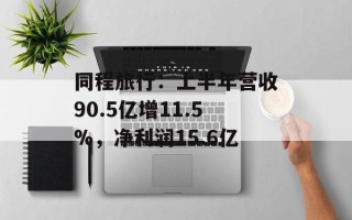 同程旅行：上半年营收90.5亿增11.5%，净利润15.6亿